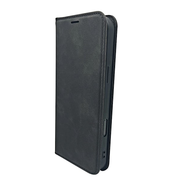 IPhone 16 plus Plånboksfodral Smart Suede - Svart svart