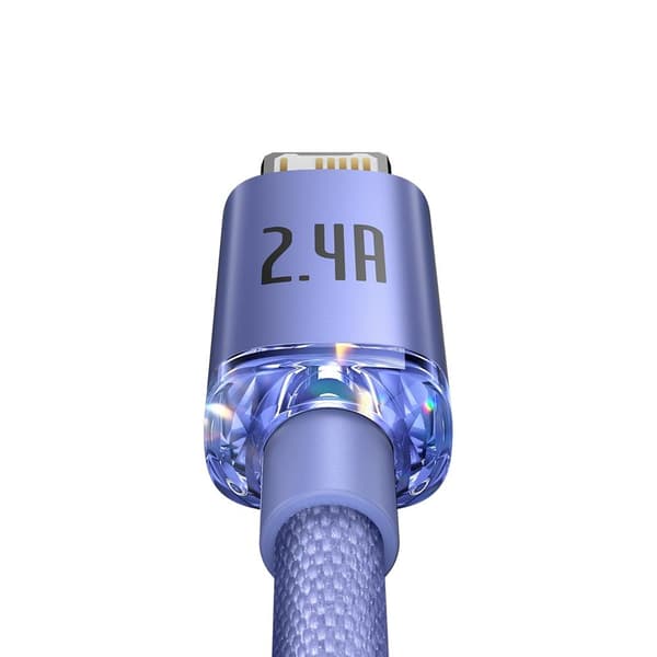 Baseus kabel Crystal Shine USB - Lightning 1,2 m 2,4A lila lila