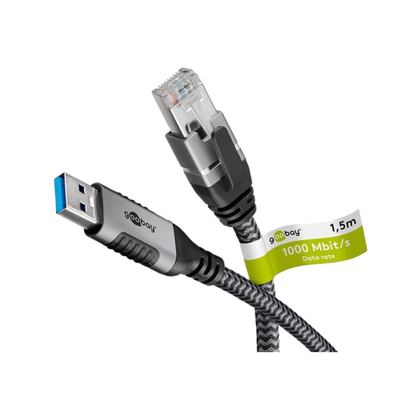 Goobay 74392 USB 3.1 Typ A till RJ45 7,5 m Vit