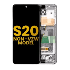 OLED-enhet med ram för Samsung Galaxy S20 5G (ej Verizon 5G UW-ram) (renoverad) (Cosmic Gray) grå