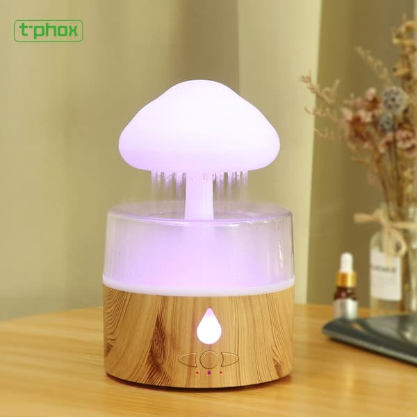 T-Phox Luftfuktare/diffuser med lampa regnmoln vit
