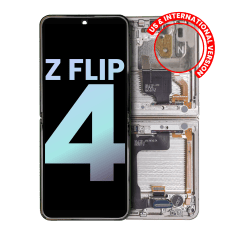 Inner OLED Assembly With Frame For Samsung Galaxy Z Flip 4 5G (US & International) (Service Pack) (White)