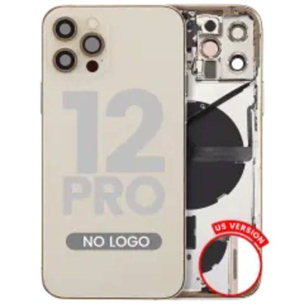 Baksida med smådelar för iPhone 12 Pro (amerikansk version) (Eftermarknad Plus) (Guld)