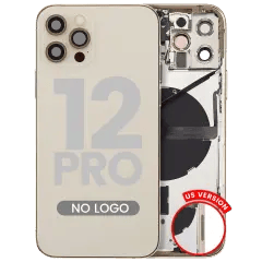 Baksida med smådelar för iPhone 12 Pro (amerikansk version) (Eftermarknad Plus) (Guld) guld