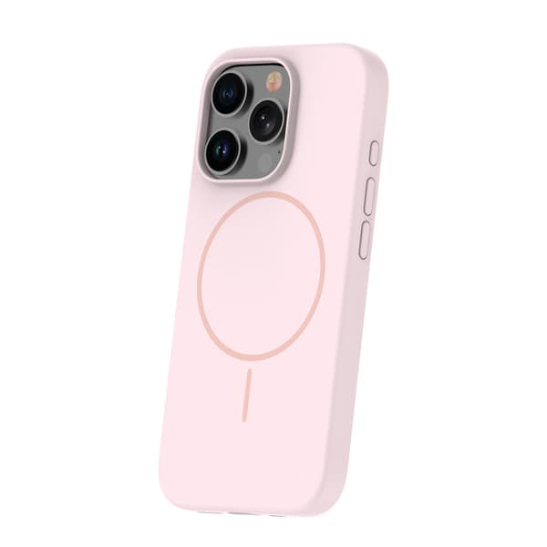 Silikon Thin Mag skal för iPhone 15 Pro Max ljusrosa rosa