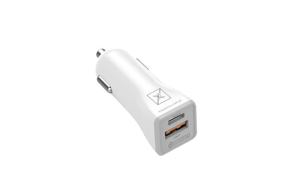 BILLADDARE MX KAPPA 18W PD+QC, USB-A+C+ C / C kabel 20W PD, vit vit
