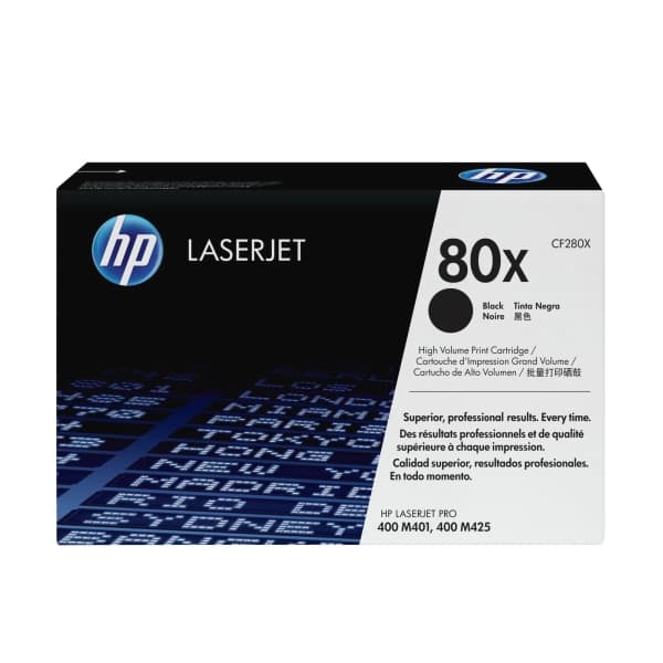 HP 80x svart 6900 sidor Toner CF280X