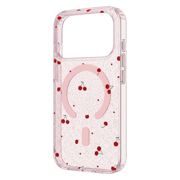 Cherry Mag-fodral för iPhone 15 Pro 6,1\" glitter