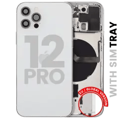 Baksida med smådelar för iPhone 12 Pro (EU / Global version) (Använd OEM-drag: Klass C) (Silver) silver