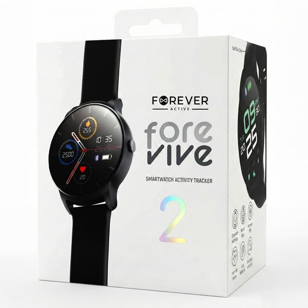 Forever smartwatch ForeVive 2 SB-330 svart med bluetooth-högtalare 3W
