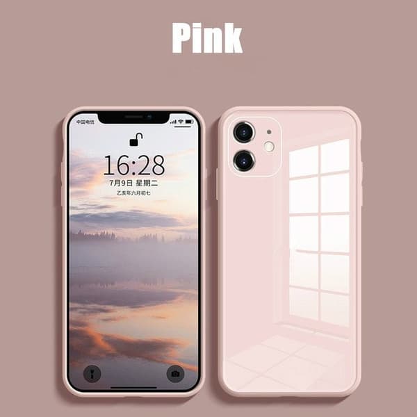 glasfodral för iphone 12 röd röd