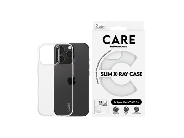 PanzerGlass CARE by Fashionable Case Transparent X-Ray Soft Basic iPhone 16 Pro Skal Transparent
