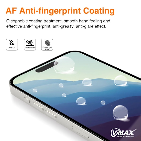Vmax härdat glas 9D Glas för iPhone 15 Plus 6,7\"