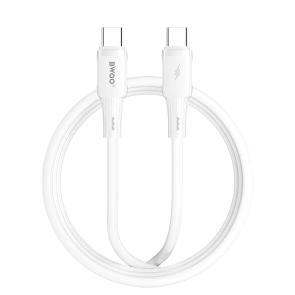 BWOO silikonkabel X329CC 65W USB-C 1m vit