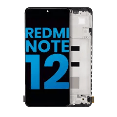 LCD-enhet med ram för Xiaomi Redmi Note 12 4G (Eftermarknad: Incell) (Alla färger) röd