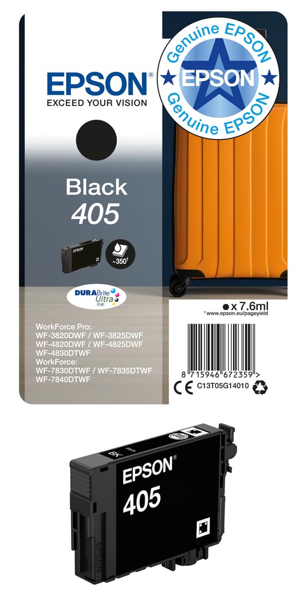 Epson 405 svart 350 sidor bläck C13T05G14010