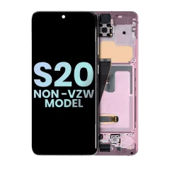 OLED-enhet med ram för Samsung Galaxy S20 5G (ej Verizon 5G UW-ram) (Service Pack) (Cloud Pink)