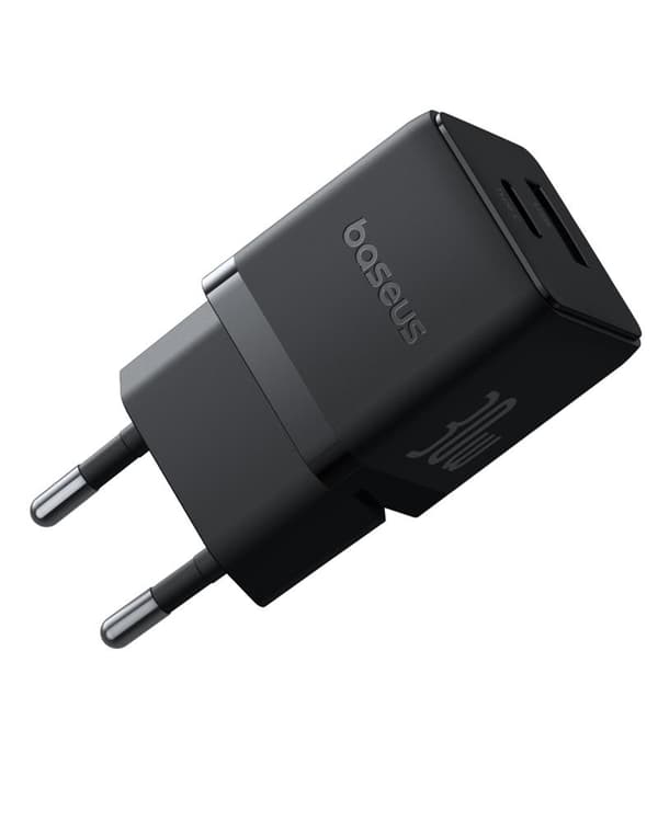 Baseus Palm Snabbladdare Väggladdare 30W USB-C USB-A EU Svart