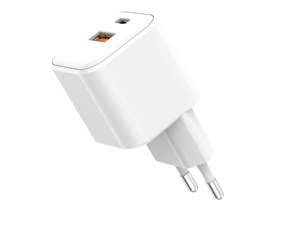 Setty väggladdare USB-A + USB-C 20W LSGaN-AC-200 vit vit