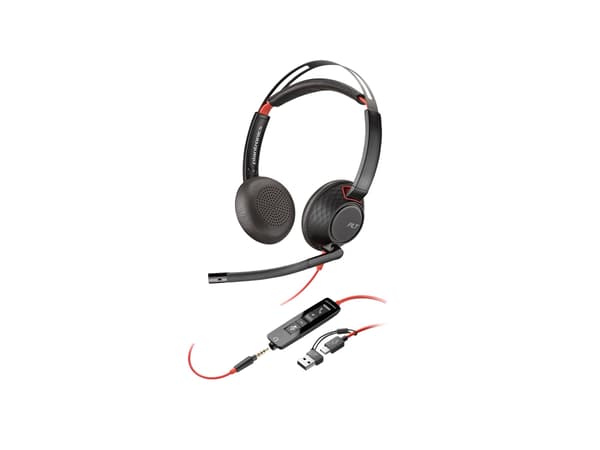 HP Poly Blackwire 5220 Kablet hörlurar svart svart