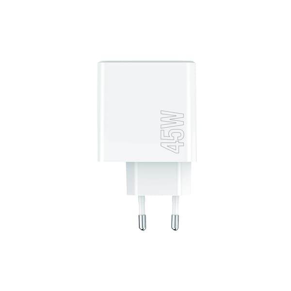 Maxlife MXTC-07-45AC PD QC laddare 1x USB-C 1x USB 45W vit vit