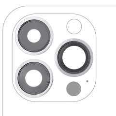 Bakre kameralins med fäste och ram för iPhone 13 Pro / 13 Pro Max (Eftermarknad Plus) (Silver)