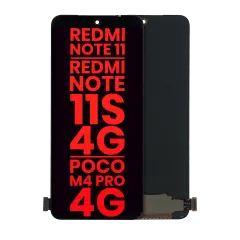 OLED-enhet utan ram för Xiaomi Redmi Note 11 / Redmi Note 11S 4G / Xiaomi Poco M4 Pro 4G (Eftermarknad Plus) (Alla färger) röd