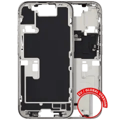 Mellanramshölje med smådelar för iPhone 16 Pro (EU / Global version) (Begagnad OEM-dragning: Klass C) (Vit Titan) vit