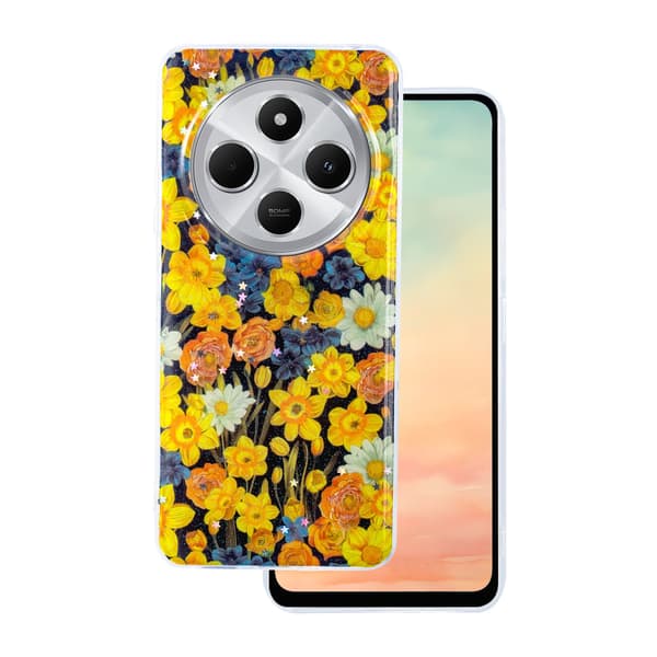Glow Glam fodral för Xiaomi Redmi Note 14 Pro 5G (Global) / Note 14 Pro Plus 5G (Global) orange orange