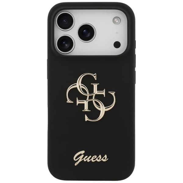 Guess Silicone Big 4G Script fodral för iPhone 17 Pro svart