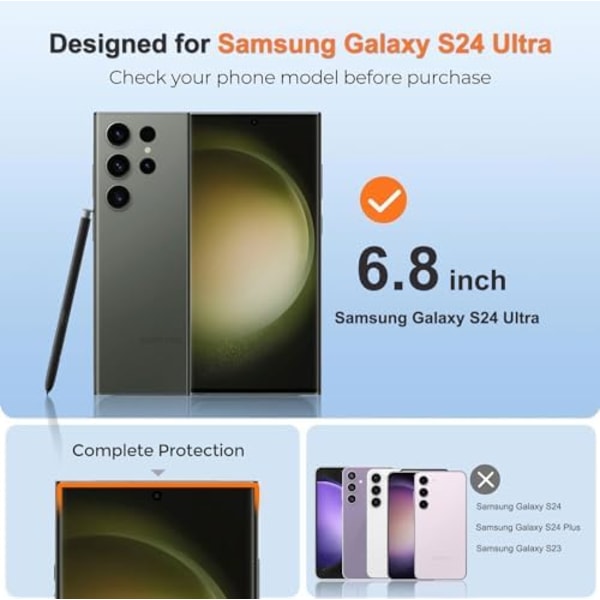2 st skärmskydd för Samsung S24 ultra