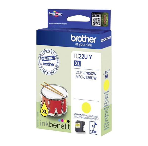 Brother LC 22UY Gul 1200 sidor bläck