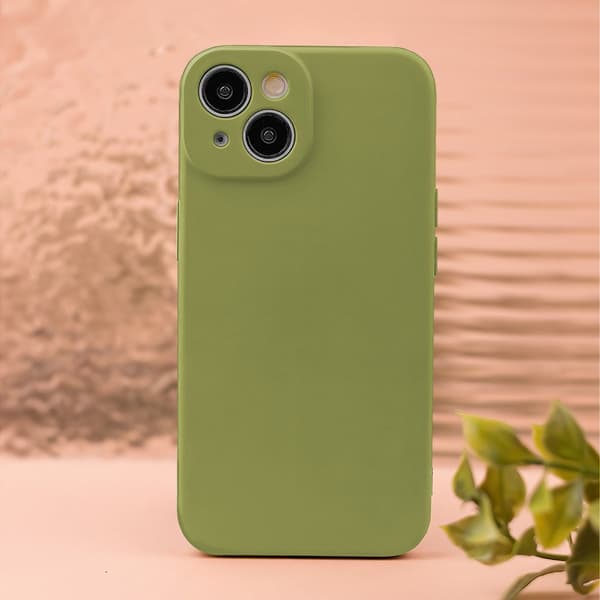 Silikonskal för iPhone 15 Plus 6,7" - Olive