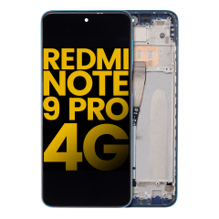 LCD-enhet med ram för Xiaomi Redmi Note 9 Pro 4G (Eftermarknad Plus) (Tropical Green) grön