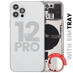 Bakre hölje med smådelar för iPhone 12 Pro (EU / Global version) (Använd OEM-drag: Klass A) (Silver) silver