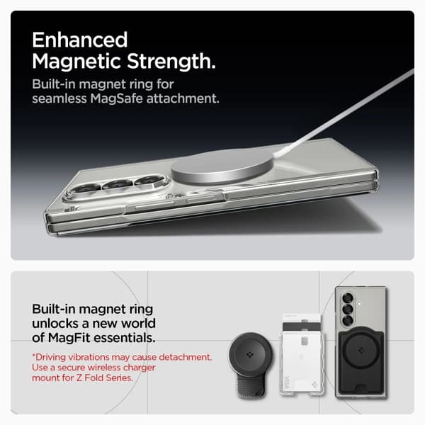 Spigen AirSkin MagSafe Galaxy Z Fold 7 kristallklar vit