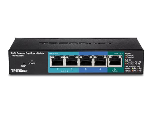 TRENDnet TPE P521ES Switch 5-porte Gigabit PoE+