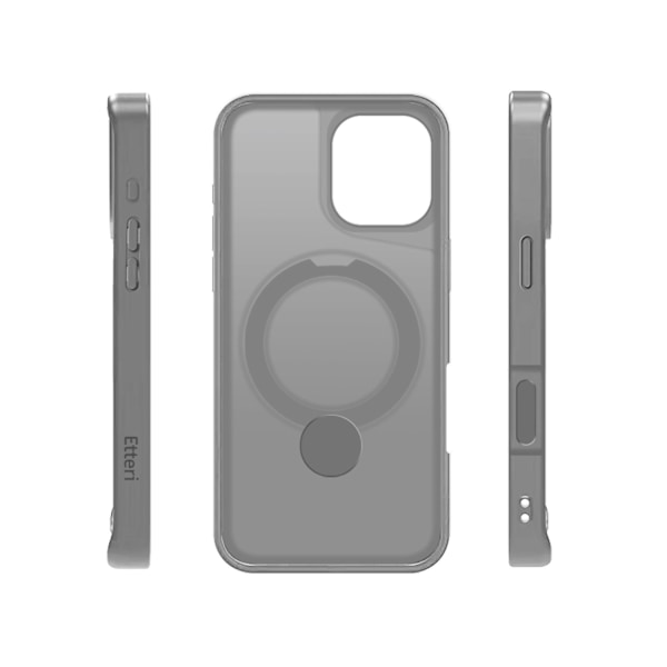 Etteri Matt Mag Ring-fodral för iPhone 16 grå grå