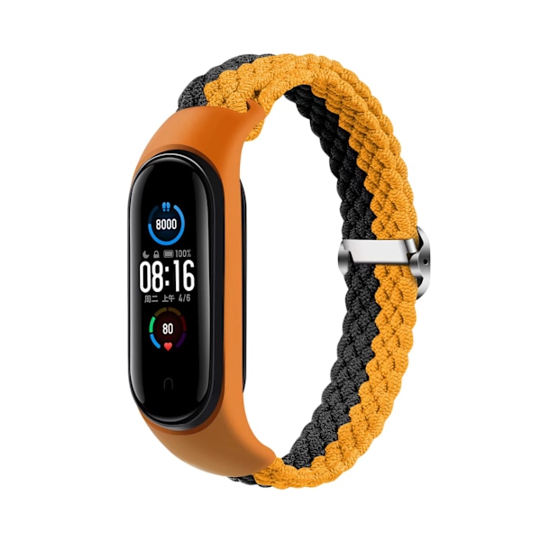FLÄTAD REM SMART BAND M3/M4/M5/M6 ORANGE-GRÅ