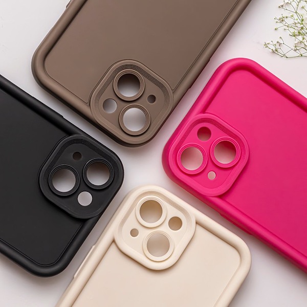 Rim TPU skal för iPhone 15 pro brun svart