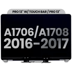 Komplett LCD-skärmmontering för MacBook Pro 13\" A1706 / A1708 (2016-2017) (Begagnad OEM-dragning: Klass B) (Rymdgrå) svart