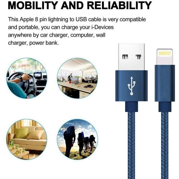 hög kvalitet 2 m iphone kabel blå "Blue"
"Blå"
