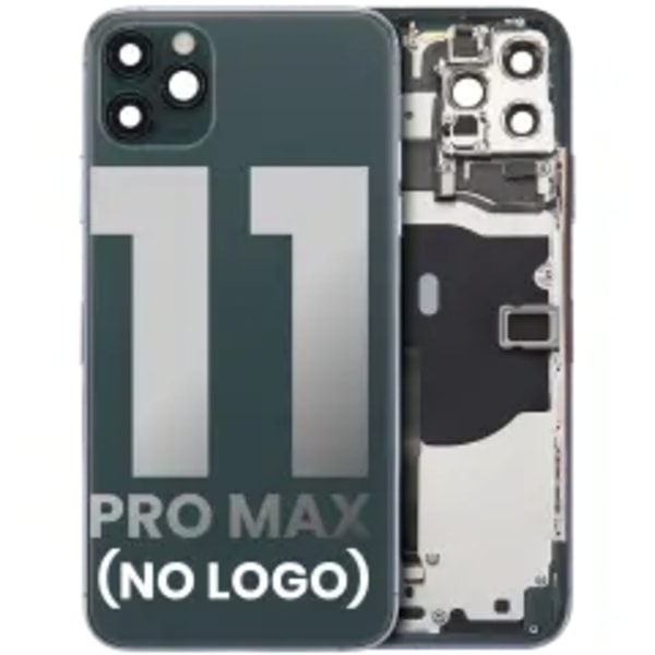 Baksida med förmonterade småkomponenter för iPhone 11 Pro Max (ingen logotyp) (Eftermarknad Plus) (Midnattsgrön)