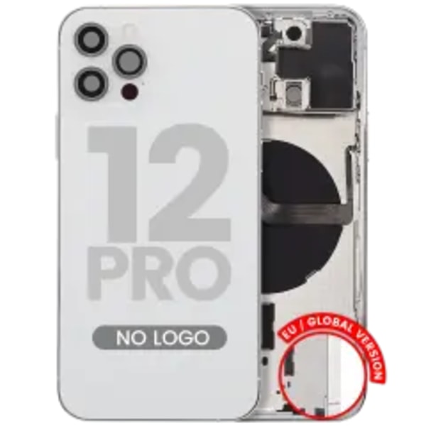 Baksida med smådelar för iPhone 12 Pro (EU / Global version) (Eftermarknad Plus) (Silver)