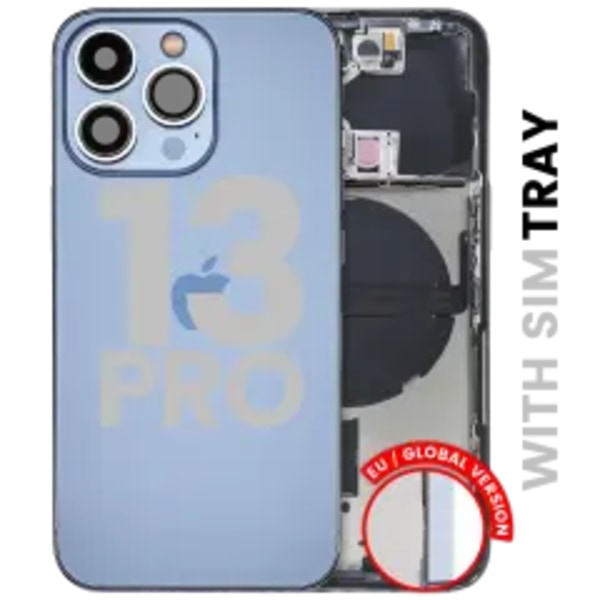 Baksida med smådelar för iPhone 13 Pro (EU / Global version) (Begagnad OEM Pull: Grade B) (Sierra Blue)