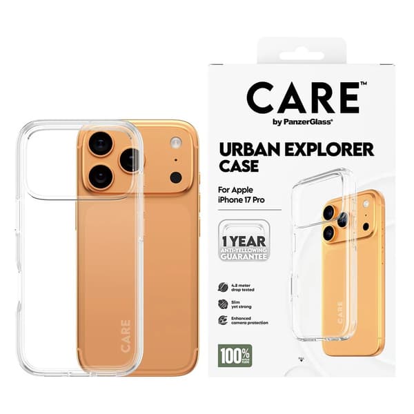 CARE by PanzerGlass Flagship Case Skal till iPhone 17 Pro Transparent transparent