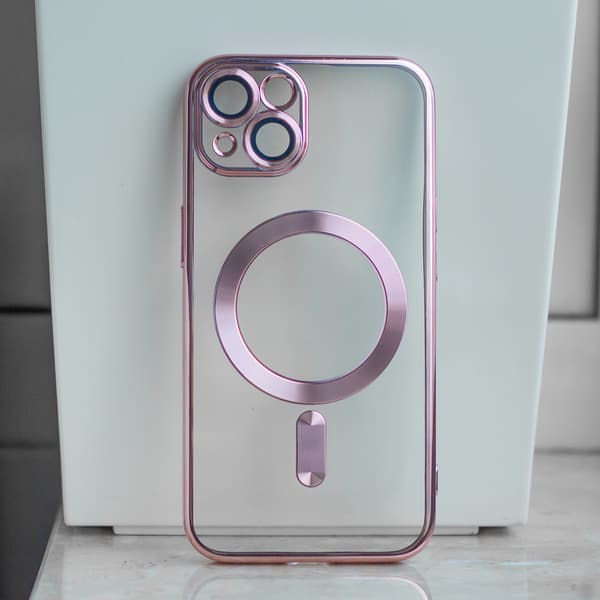 Färgad krom Mag-skal till iPhone 16 6,1\" roséguld
