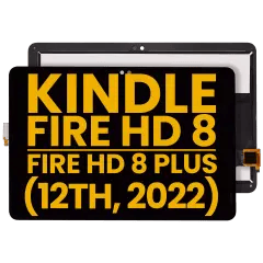 LCD-enhet utan ram för Amazon Kindle Fire HD 8 (12:e generationen, 2022) / HD 8 Plus (12:e generationen, 2022) (renoverad) (alla färger)