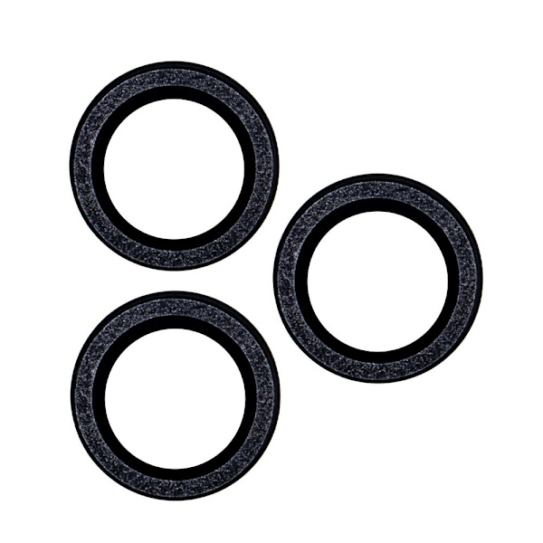 Set med linsskyddsglas för iPhone 11 Pro Max svart glitter (3 st)