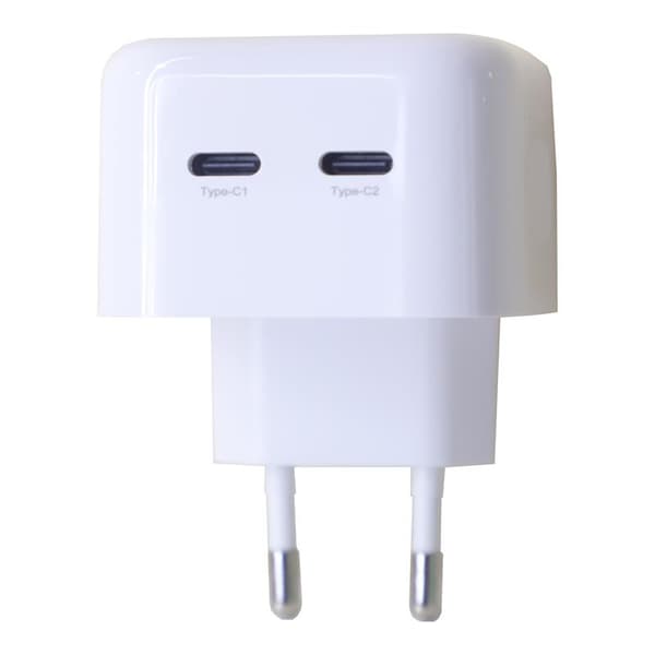 VÄGGLADDARE MX THUNDER PD 35W, 2xUSB-C vit vit
